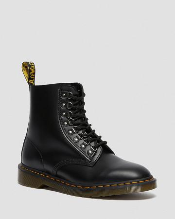 Dr Martens 1460 Pascal Verso Smooth Leren Veterlaarzen Dames Zwart | NL 586NWY